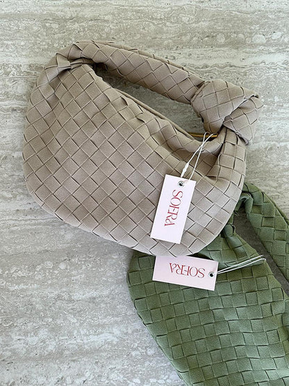 Bolso mini de ante tejido
