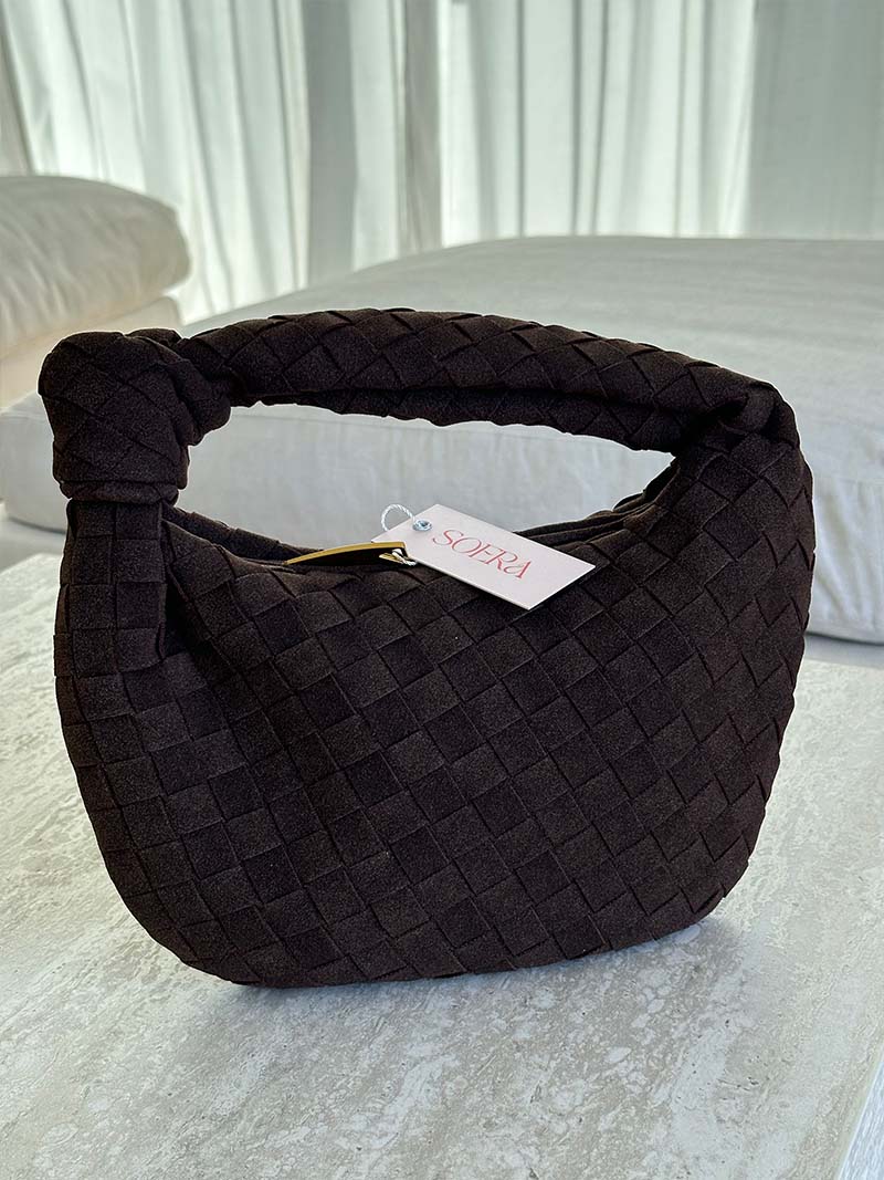 Bolso mini de ante tejido