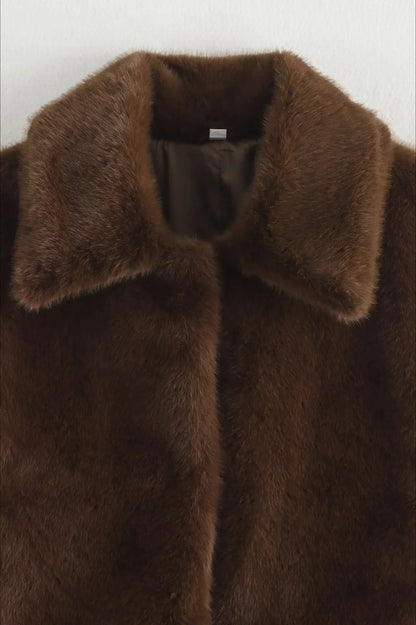Abby Short Faux Fur Collared Coat