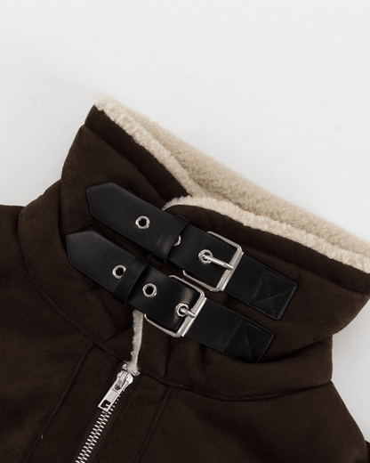 Aurora Chaqueta de ante sintético de cuero artificial