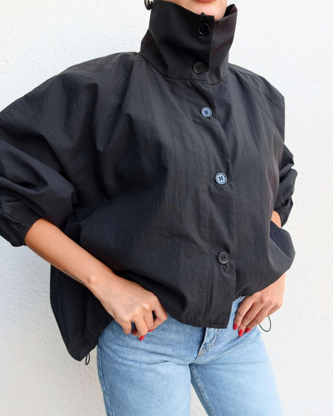 Chaqueta bomber de cuello alto Clara