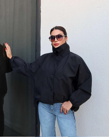 Chaqueta bomber de cuello alto Clara