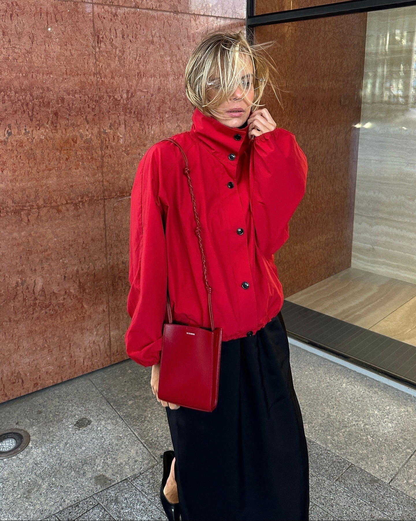 Chaqueta bomber de cuello alto Clara