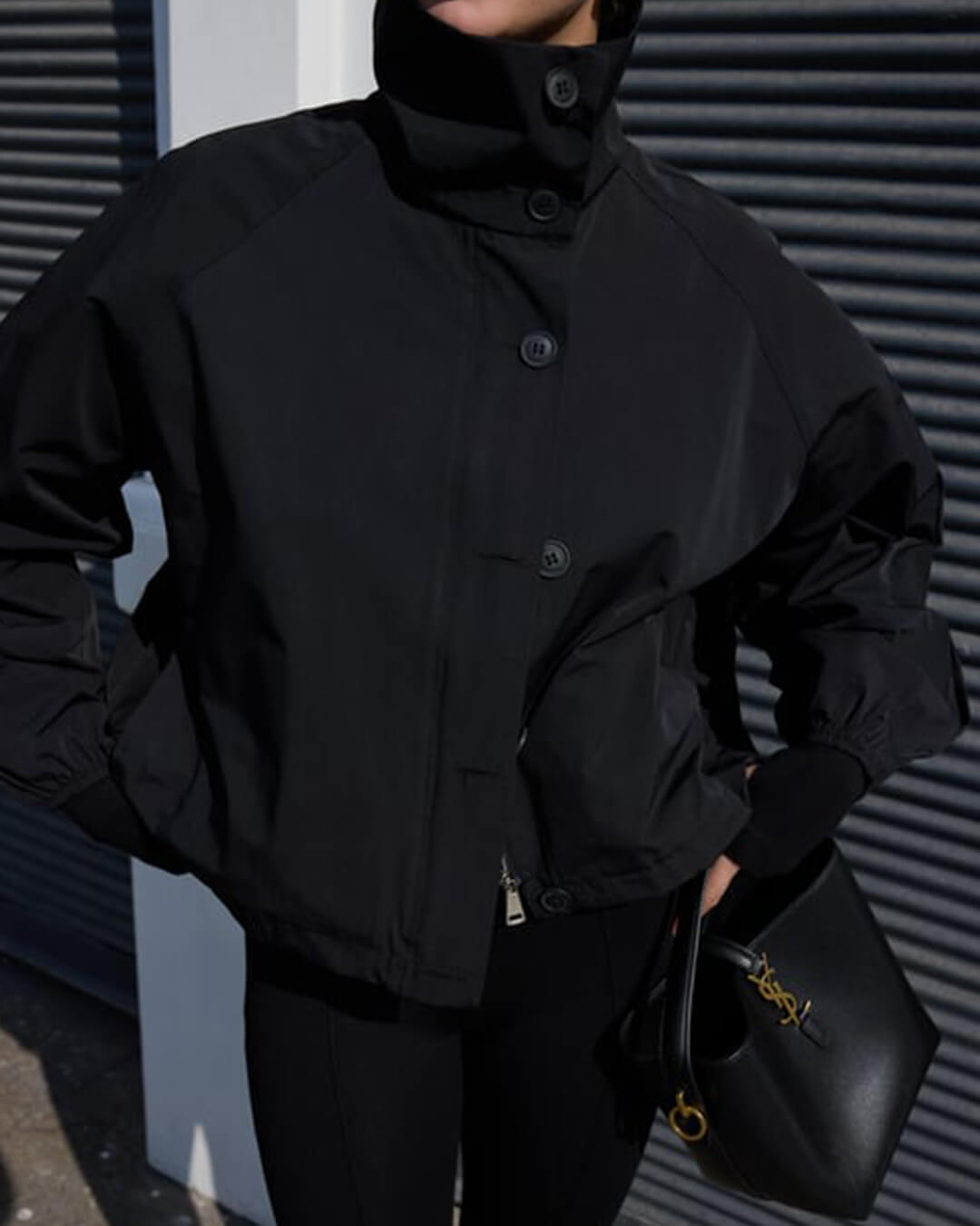 Chaqueta bomber de cuello alto Clara