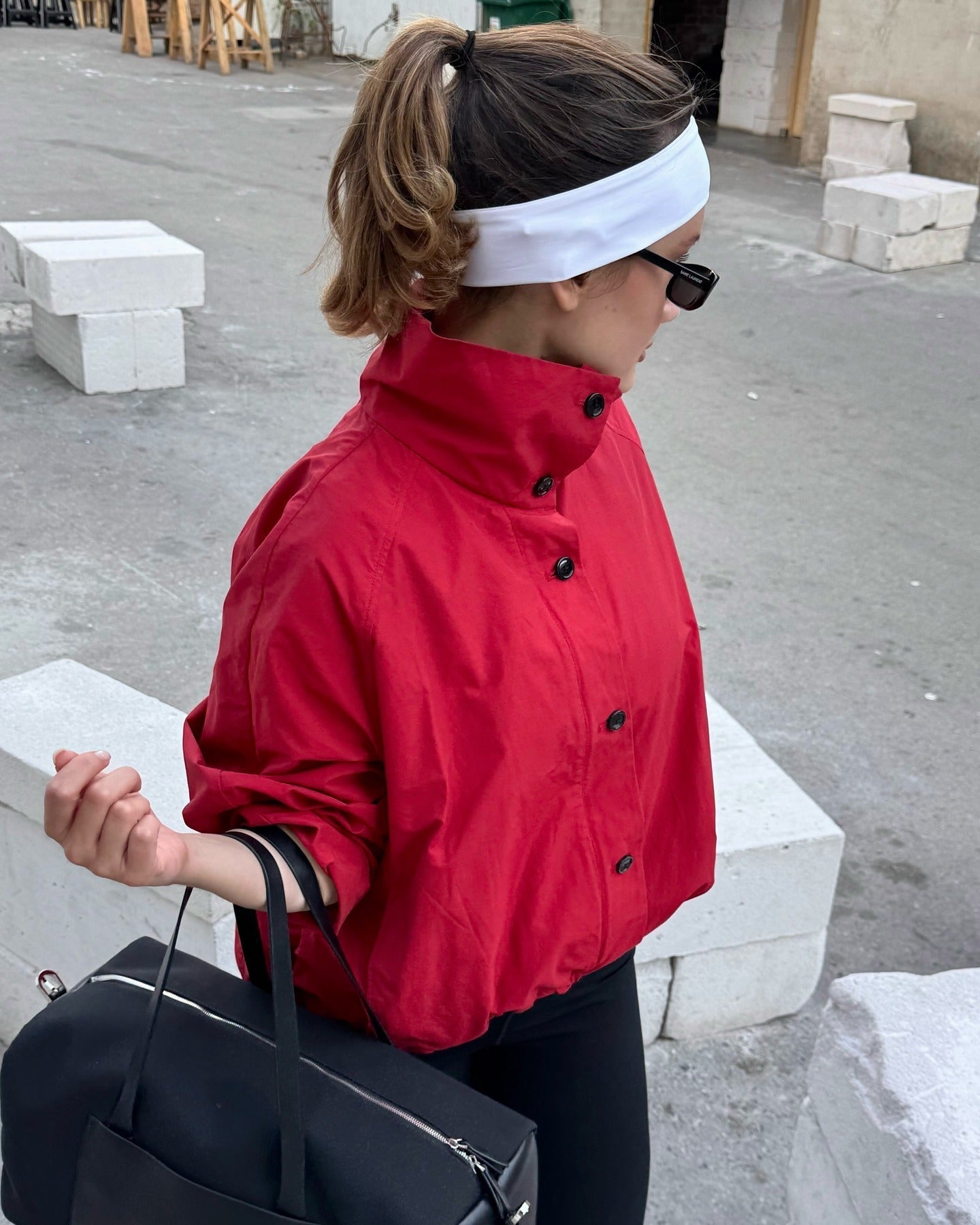Chaqueta bomber de cuello alto Clara