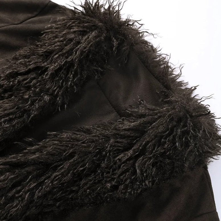 Abrigo de peluche sintético con margaritas