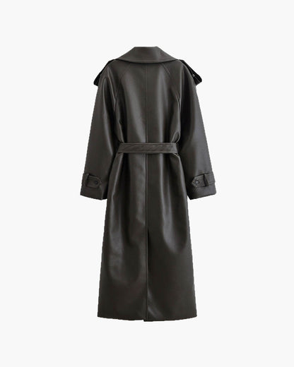 Chaqueta larga de cuero Danica