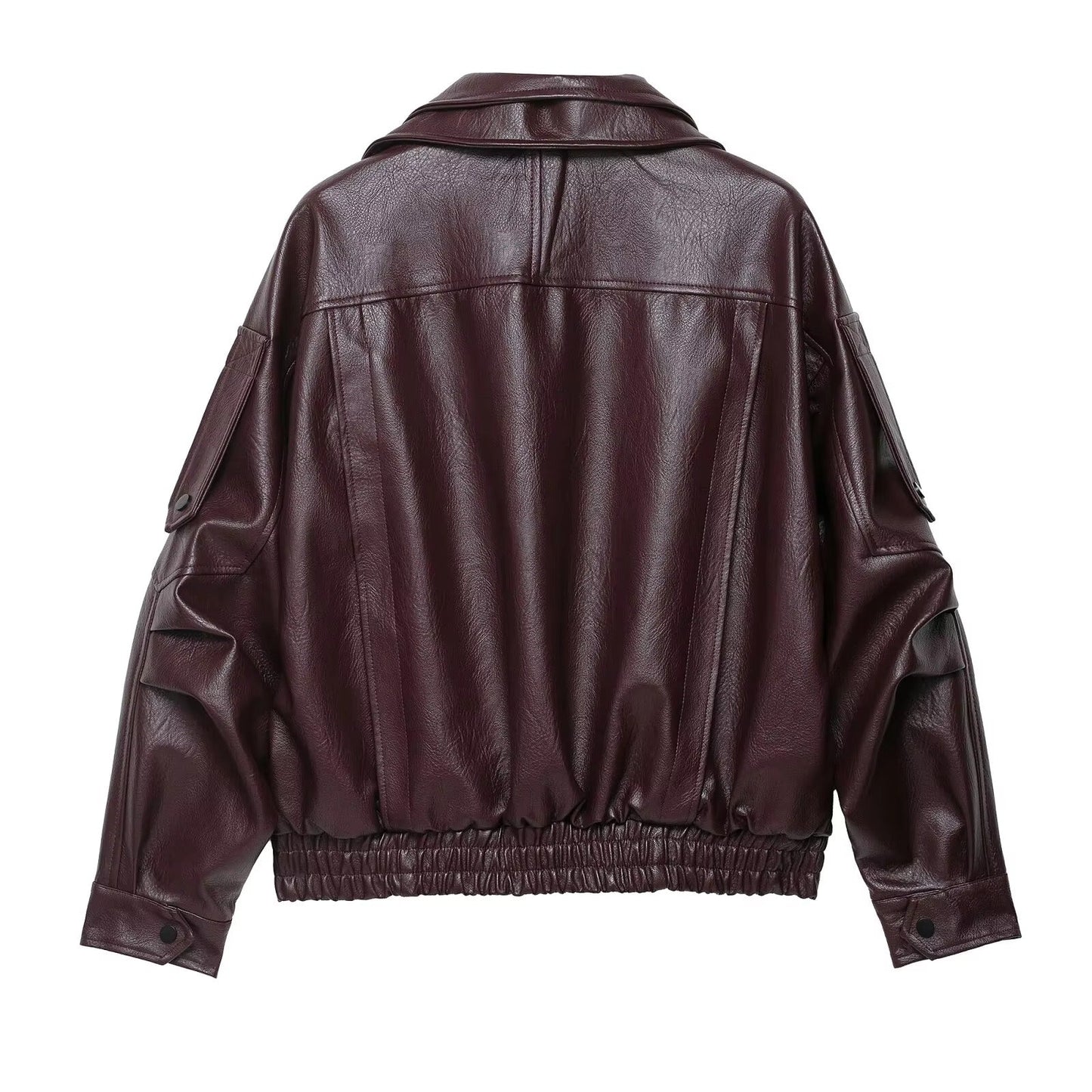 Chaqueta de cuero asimétrica Carla