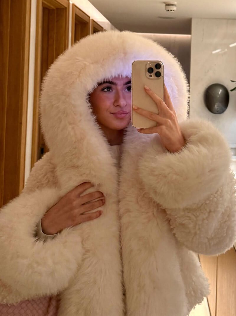 Chaqueta de piel con henna