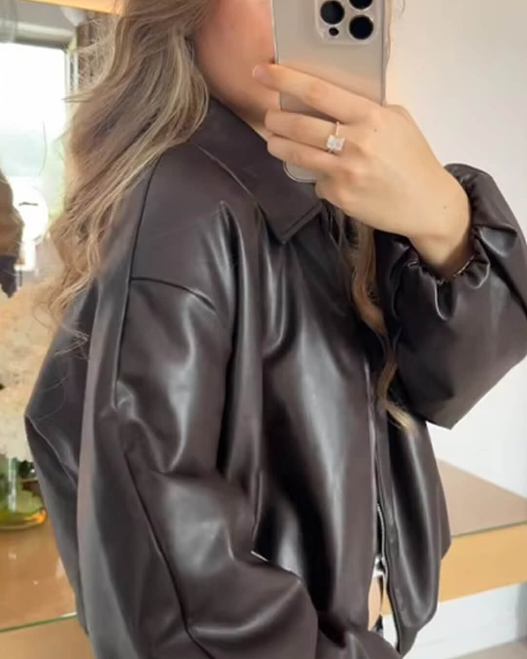 Chaqueta bomber de piel sintética Jenny