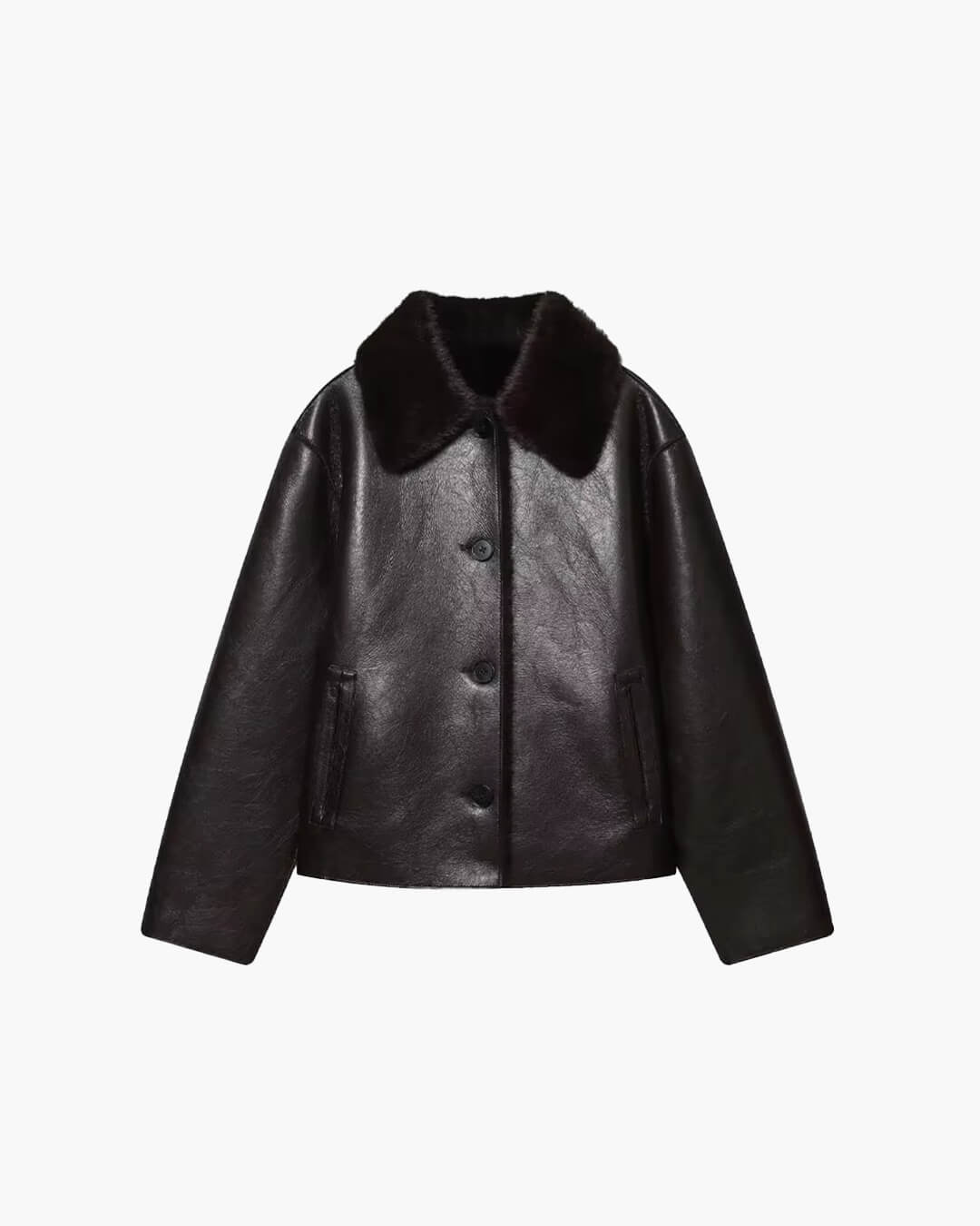 Chaqueta de cuero sintético reversible