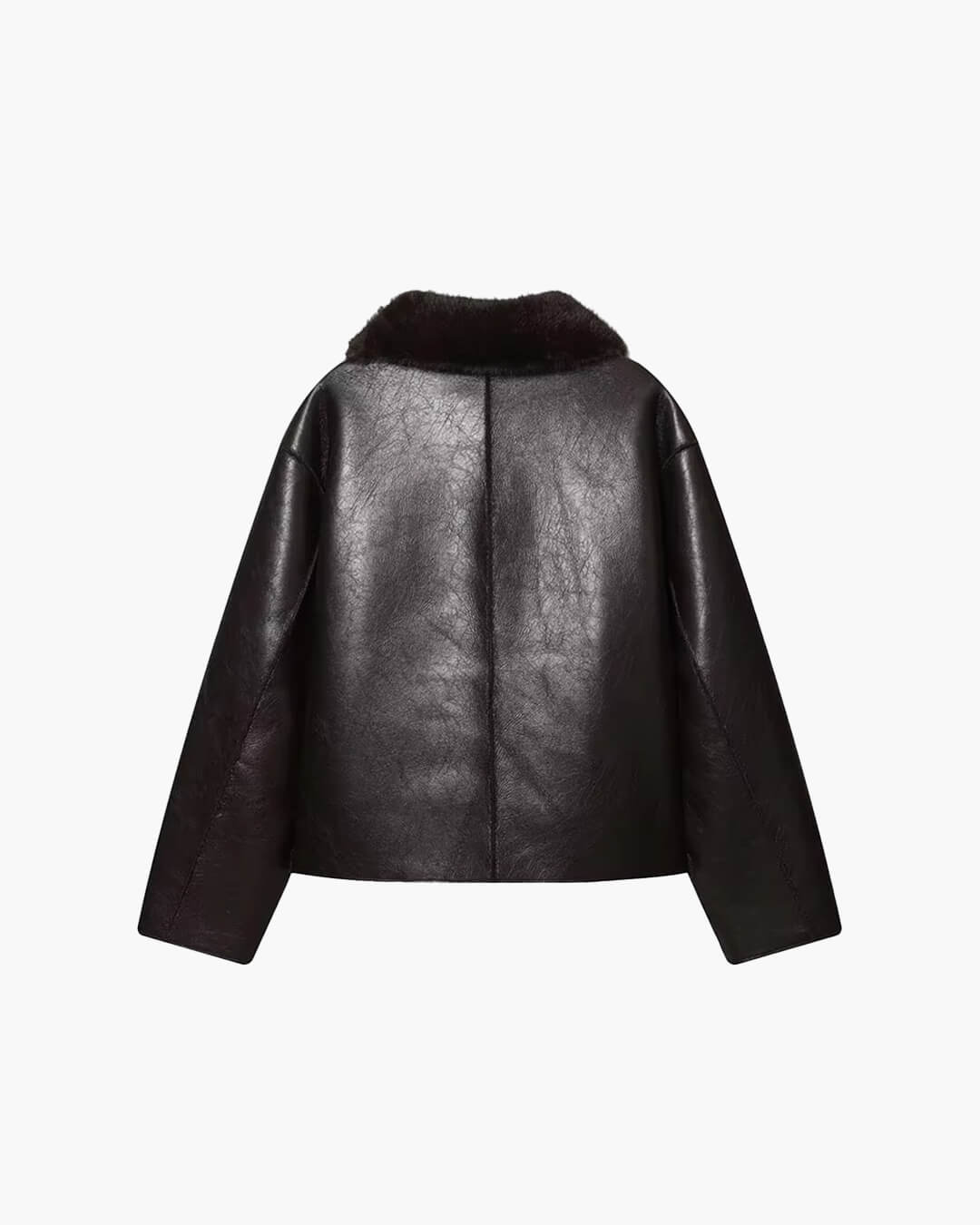 Chaqueta de cuero sintético reversible