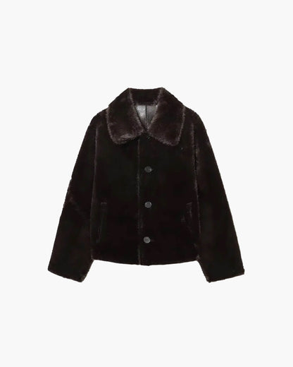 Chaqueta de cuero sintético reversible