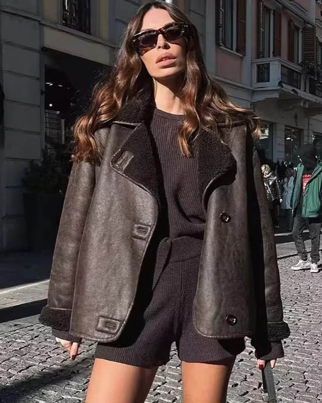 Chaqueta de piel sintética