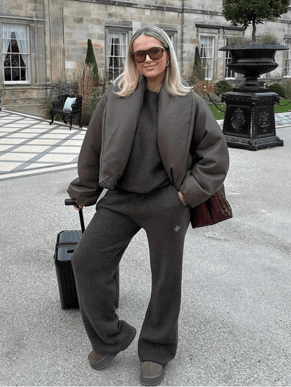 Chaqueta de cuero con solapa Lara