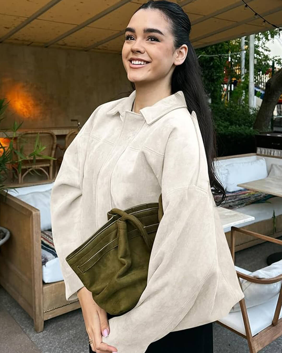Chaqueta bomber de ante Lara