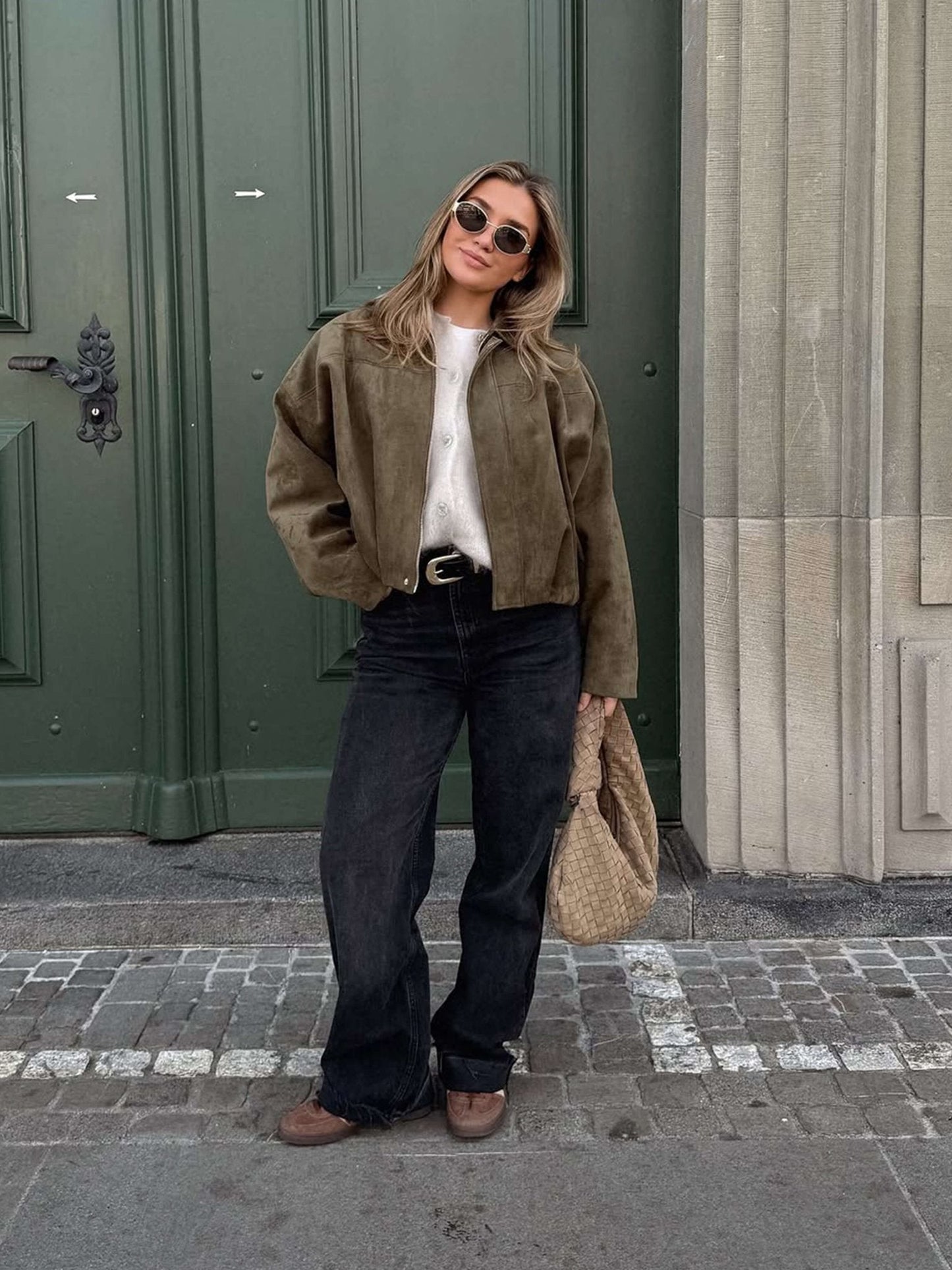 Chaqueta bomber de ante Lara
