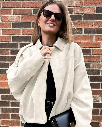 Chaqueta bomber de ante Lara