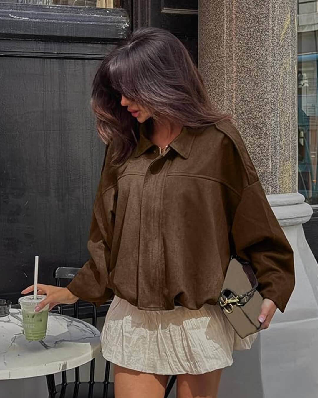 Chaqueta bomber de ante Lara