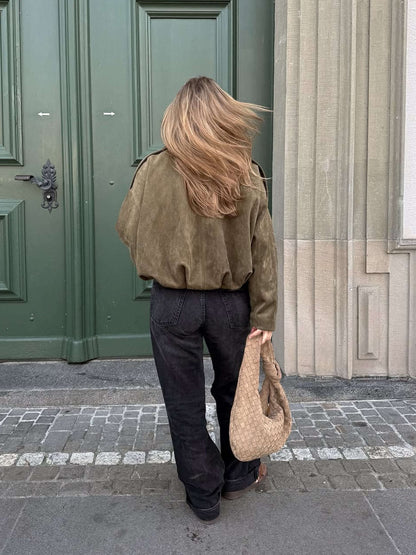 Chaqueta bomber de ante Lara