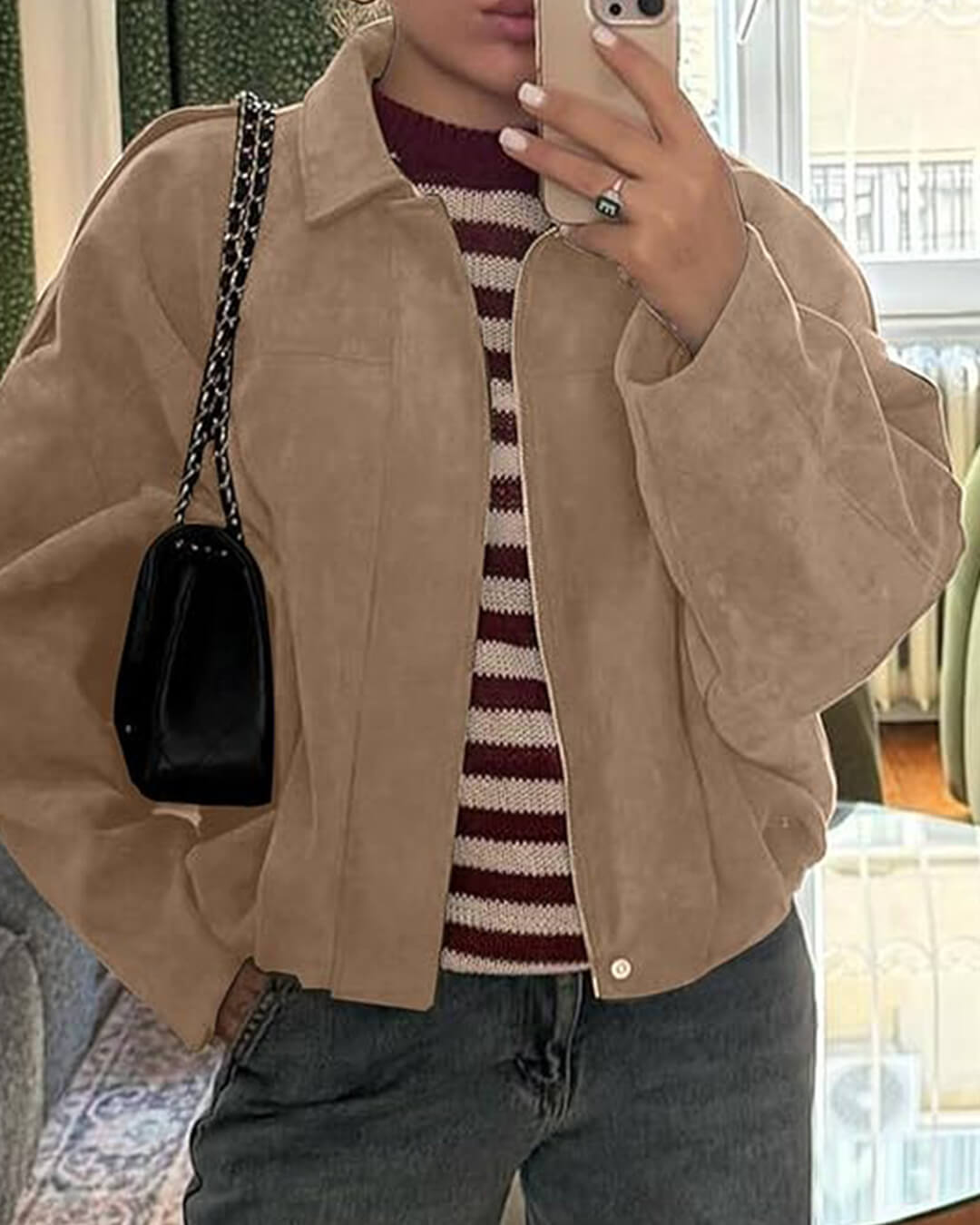 Chaqueta bomber de ante Lara