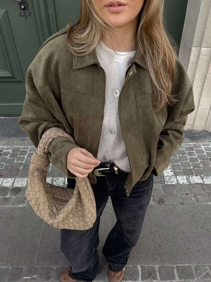 Chaqueta bomber de ante Lara
