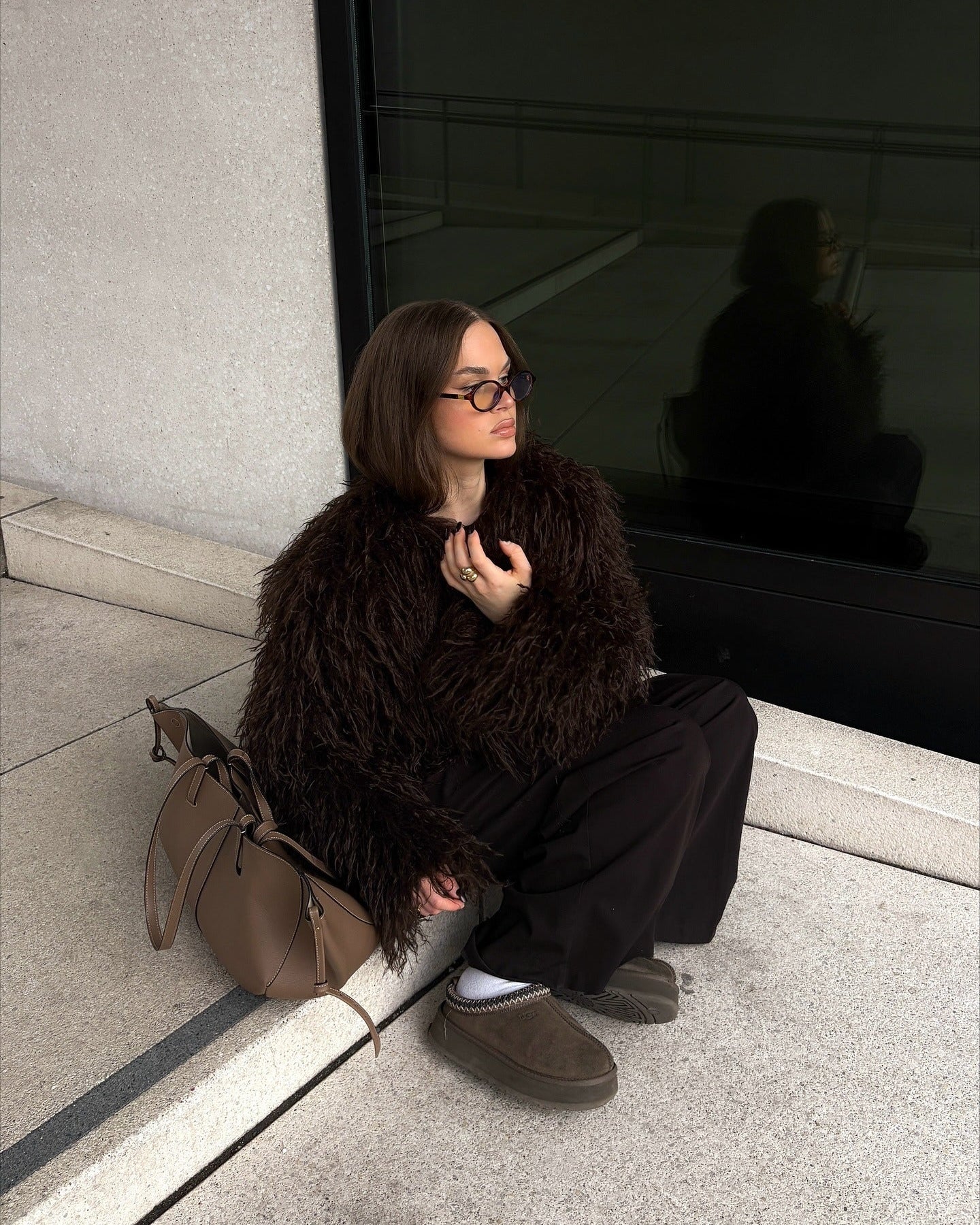 Liza Abrigo de Piel Sintética Fuzzy