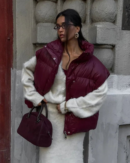 Chaleco con cuello alto