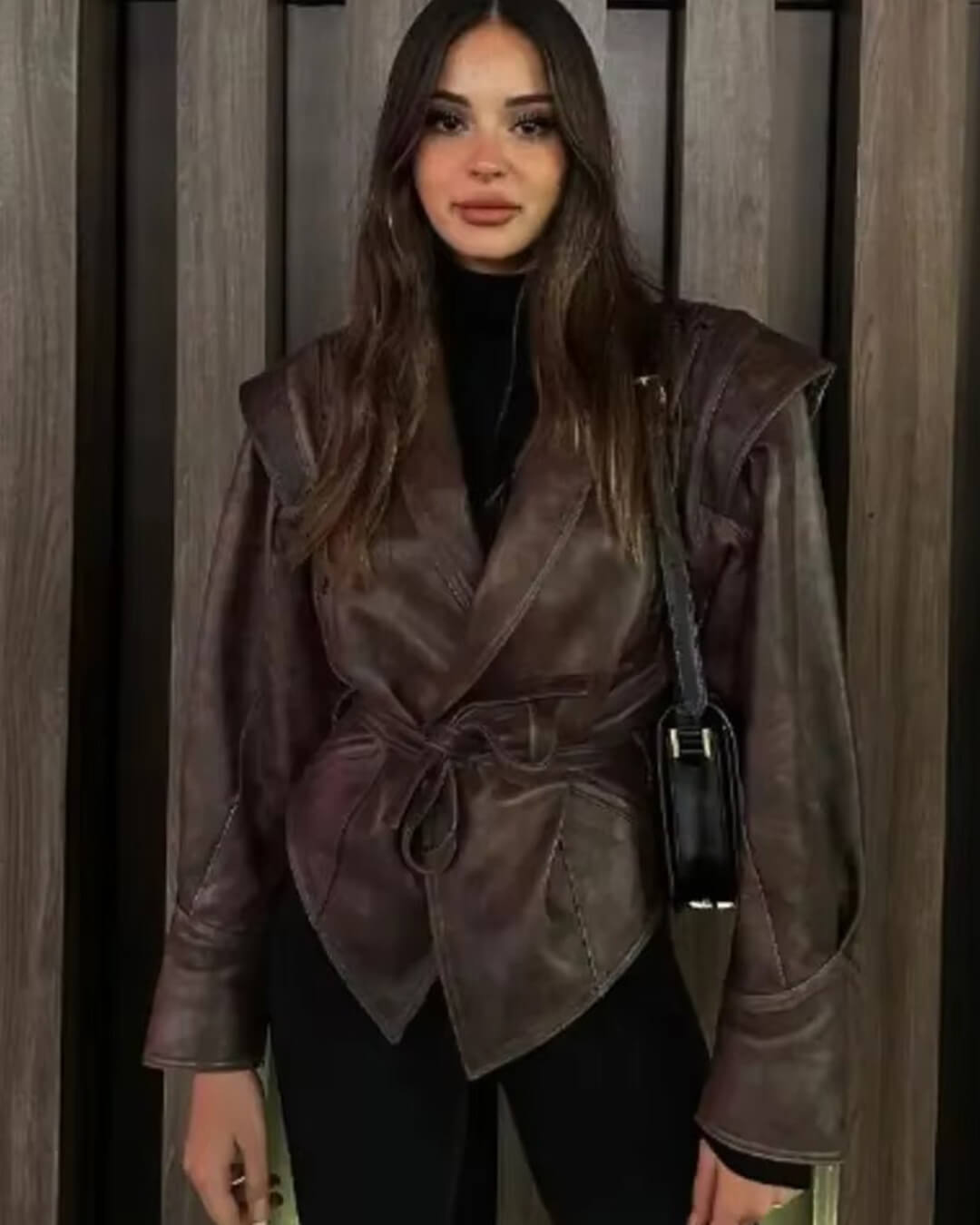 Chaqueta de cuero estilo biker Zyra