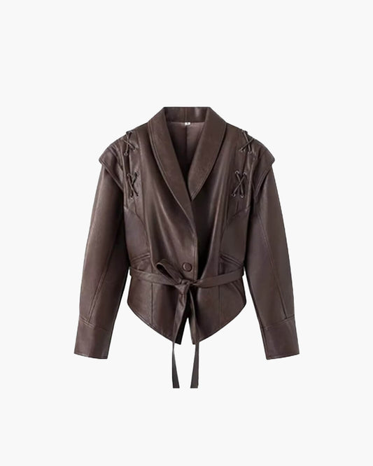 Chaqueta de cuero estilo biker Zyra