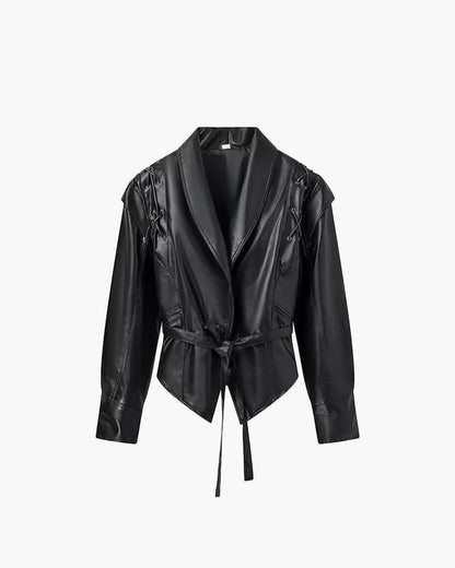 Chaqueta de cuero estilo biker Zyra