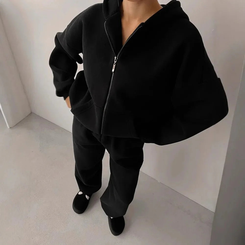 Conjunto de 2 piezas con sudadera extragrande