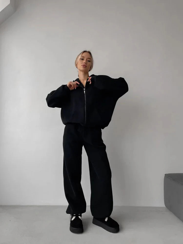 Conjunto de 2 piezas con sudadera extragrande