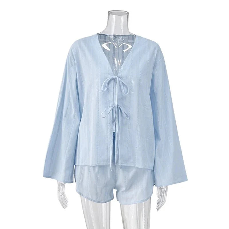 Conjunto de cárdigan y pantalones cortos Julienne