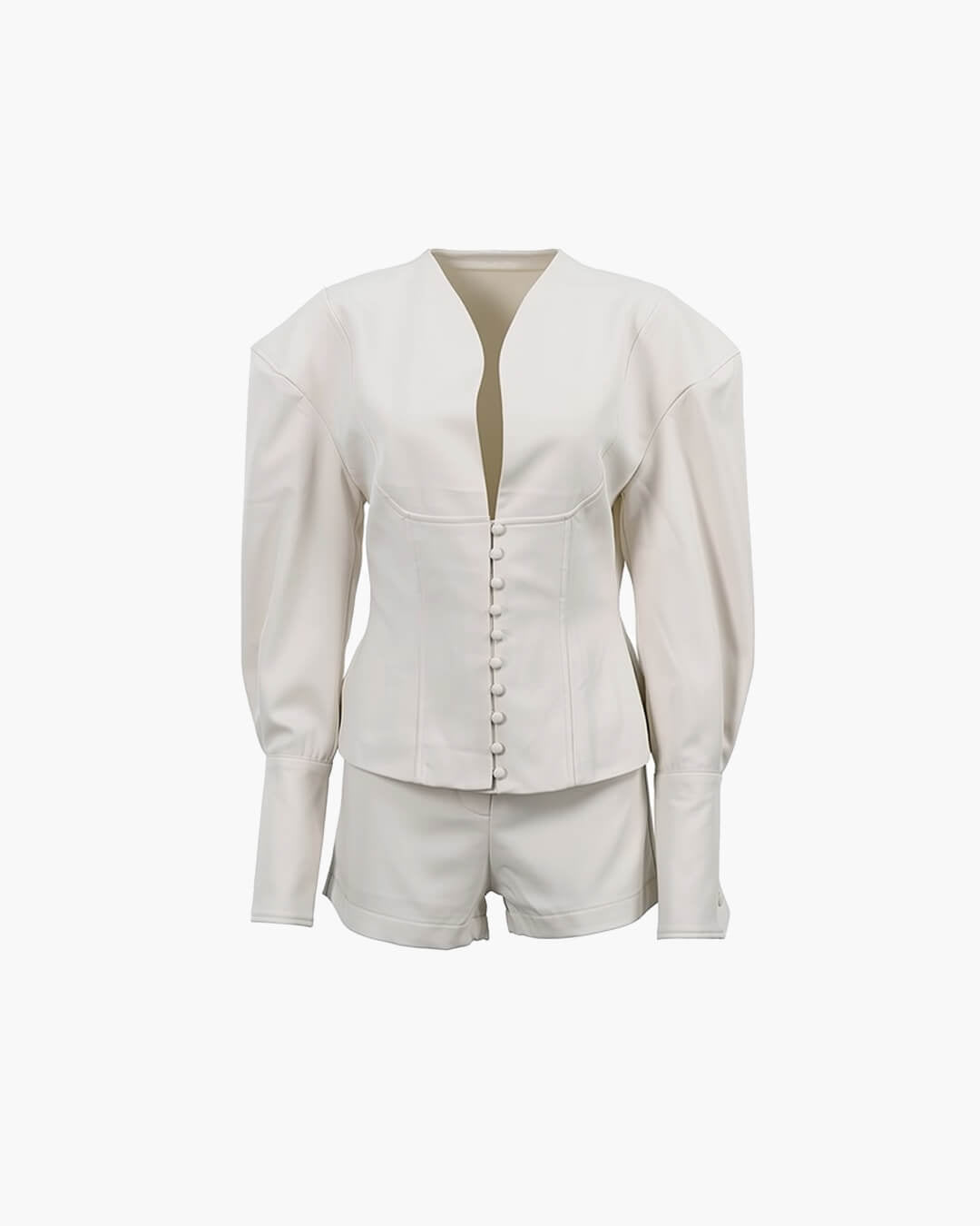 Conjunto de blazer y pantalones cortos entallados