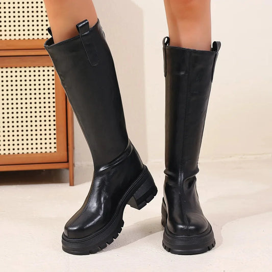 Botas de cuero hasta la rodilla Feliz
