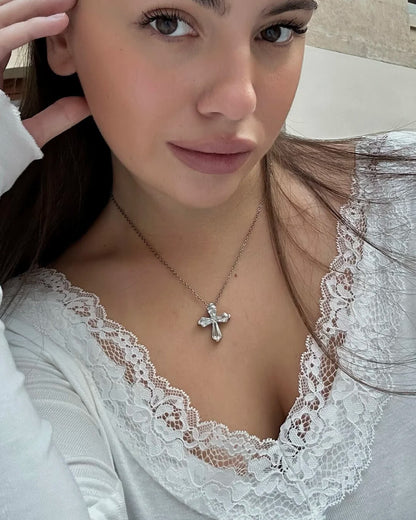 Top de encaje con cuello en V Aurora