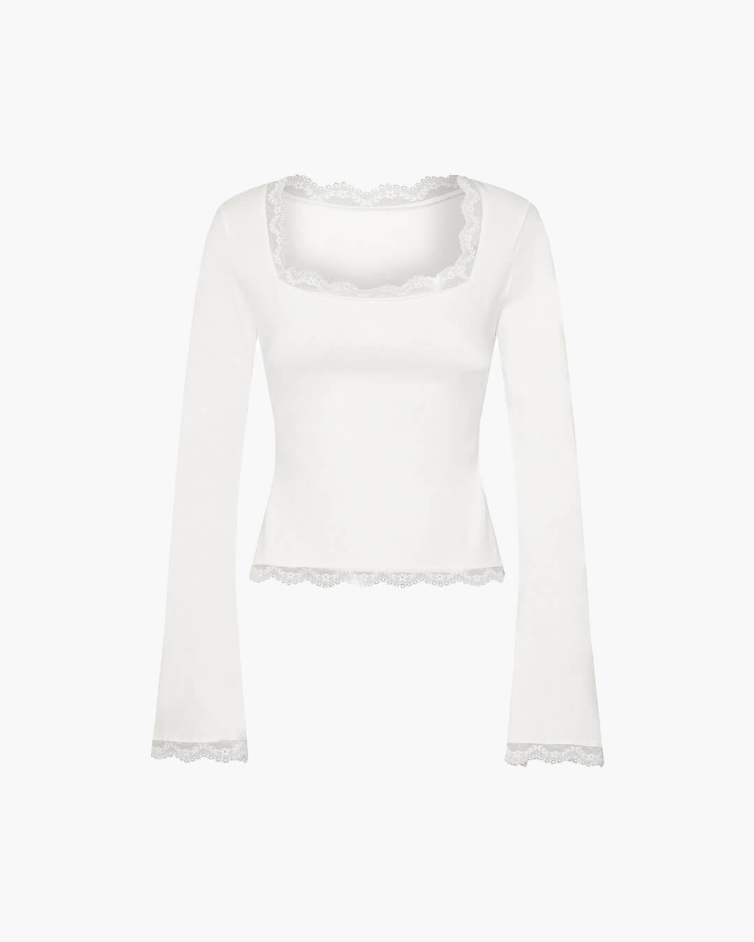 Blusa Jackie con encaje y escote cuadrado