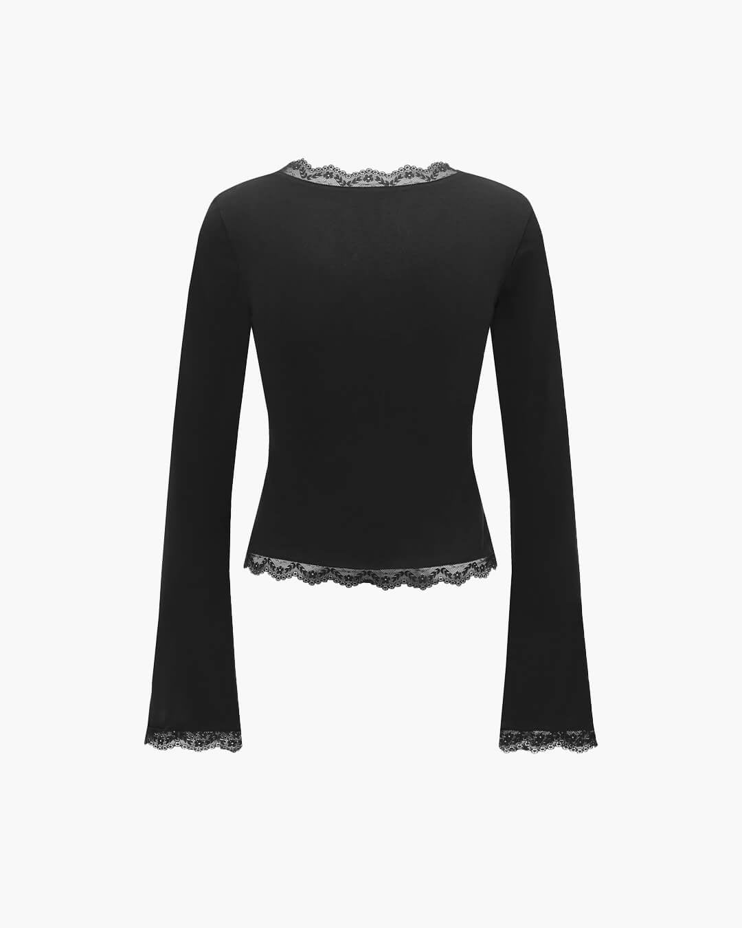 Blusa Jackie con encaje y escote cuadrado