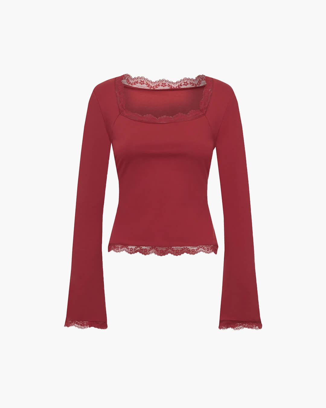 Blusa Jackie con encaje y escote cuadrado