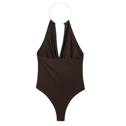 Body Ophelia sin espalda con drapeado
