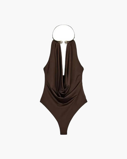 Body Ophelia sin espalda con drapeado
