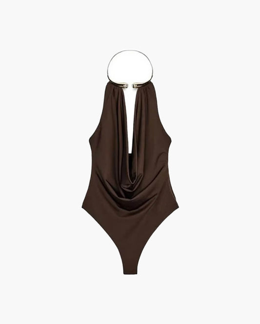 Body Ophelia sin espalda con drapeado