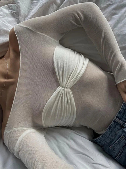 Top de malla transparente