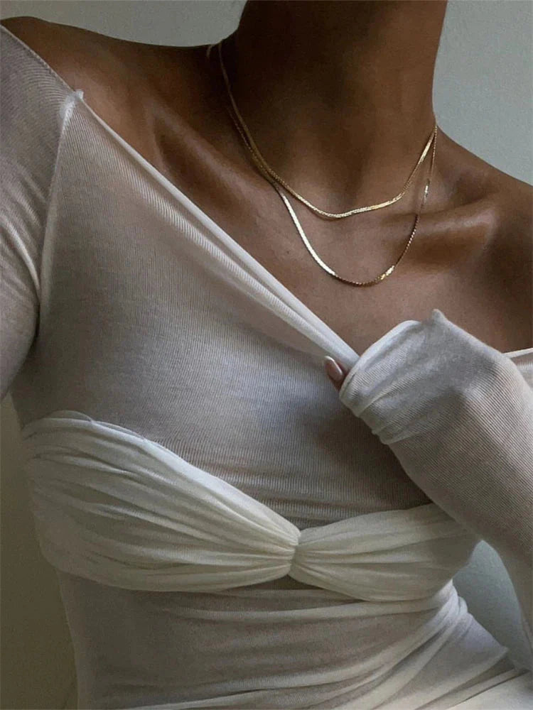 Top de malla transparente