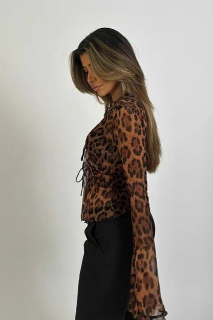 Blusa Transparente de Leopardo