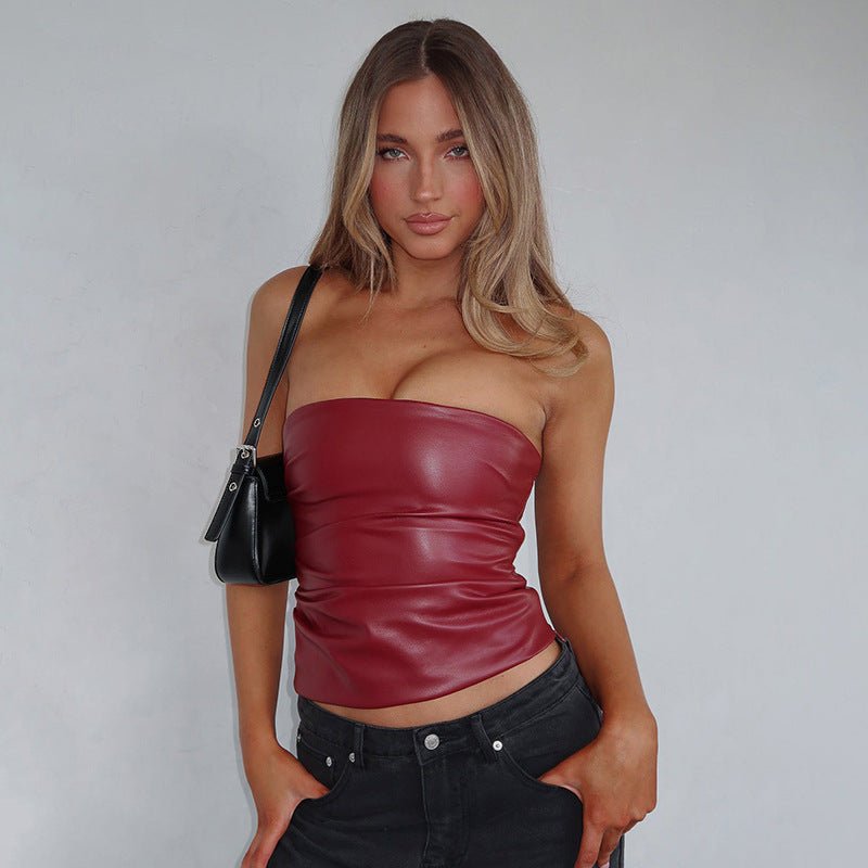 Top de piel sintética Yassi