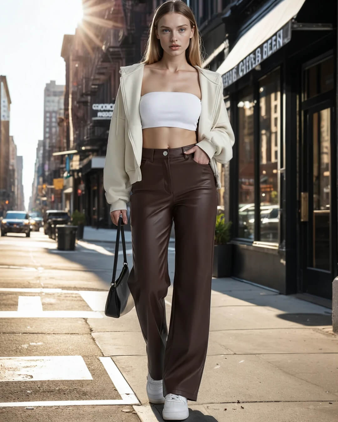 Pantalones de cuero clásicos Cassy