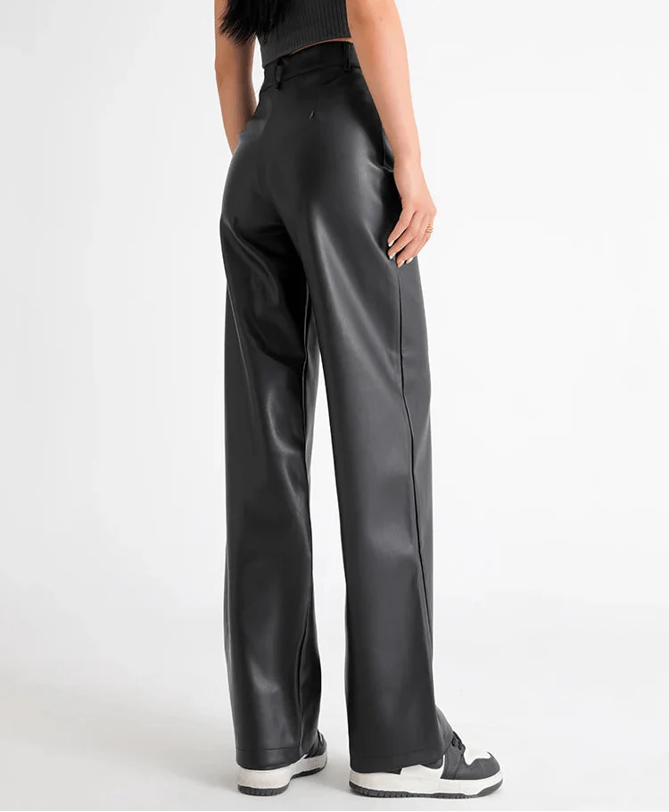 Pantalones de cuero de talle alto Giselle