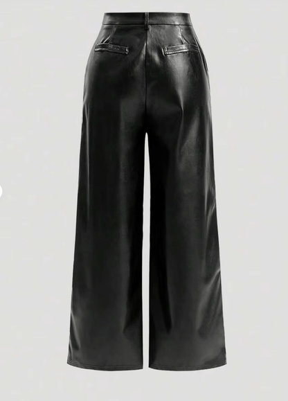 Pantalones acampanados de piel sintética Michelle